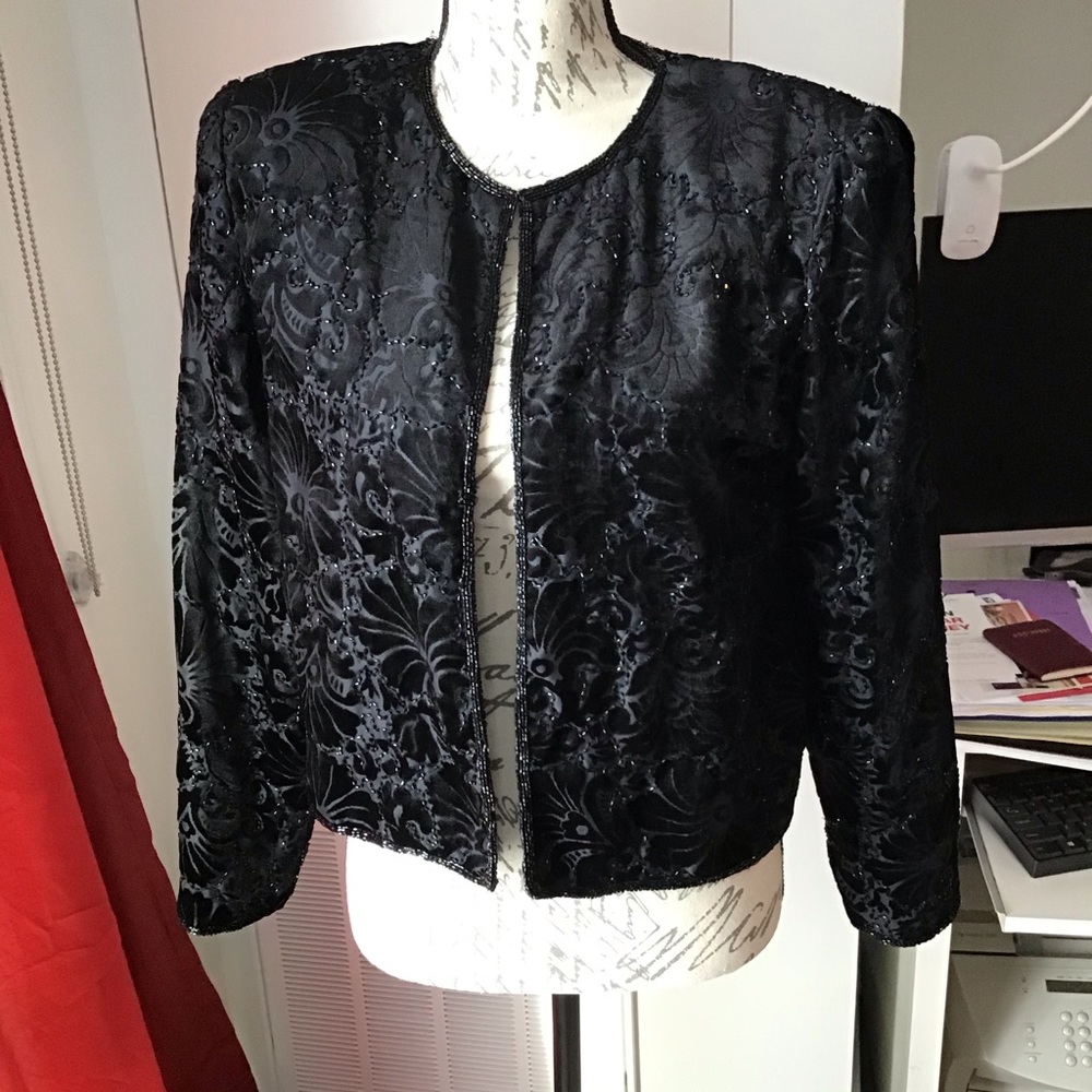 Papell Boutique Evening Embellished Jacket Size M Preowned